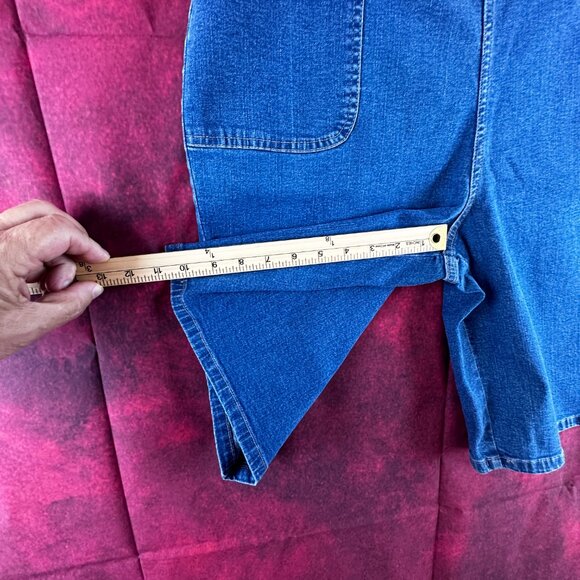 DENIM & CO YOKE FRONT MEDIUM DENIM BERMUDA SHORTS LARGE - Picture 6 of 9